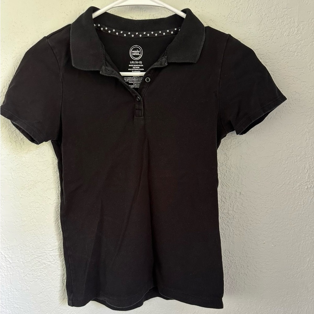 Wonder Nation Black Short Sleeve Polo